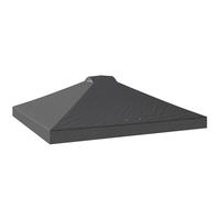 Outsunny Gazebo Roof Replacement UV50+ Waterproof Pop Up Canopy Cover with 8 Drainage Holes 3 x 3 m Dark Grey