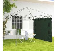 Outsunny Gazebo Side Panel, Canopy Sidewall Panel with 4 Mesh Bags and 2 Storage Pockets for 3 x 3 m Straight Leg Pop Up Gazebos, 1 Pack Sidewall Only, Green Green