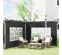 Outsunny Gazebo Side Panels For 3X3(M) Or 3X4M Pop Up Gazebo, 2 Pack, Black