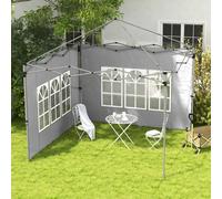 Outsunny 2x Gazebo Side Panels for 3x3m or 3x4m - Grey, Grey