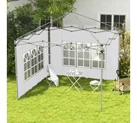 Outsunny Gazebo Side Panels for 3x3(m) or 3x4m Pop Up Gazebo, 2 Pack, White