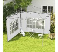 Outsunny Gazebo Side Panels For 3X3(M) Or 3X4M Pop Up Gazebo, 2 Pack In White White