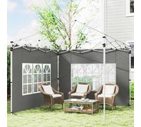 OUTSUNNY Gazebo Side Panels for 3x3(m) or 3x4m Pop Up Gazebo, Dark Grey Outsunny Dark Grey