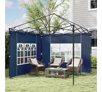 Outsunny Gazebo Side Panels For 3X3(M) Or 3X6M Gazebo Canopy, 2 Pack In Blue Blue