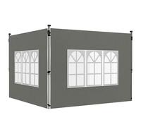 Outsunny Gazebo Side Panels, Sides Replacement with Window for 3x3(m) or 3x4m Pop Up Gazebo, 2 Pack, Dark Grey