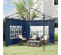 Outsunny Gazebo Side Panels with Window for 3x3(m) or 3x6m Gazebo Canopy, 2 Pack Sides Replacement, Blue Blue