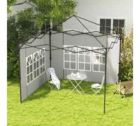 Outsunny Gazebo Side Panels with Window for 3x3(m) or 3x6m Gazebo Canopy, 2 Pack Sides Replacement, White White