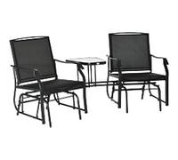 OutSunny Gliding Chair Steel, textilene fabric Black 880 x 920 mm