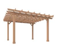 Outsunny Graden Pergola Kit, Wooden Pergola Gazebo Grape Trellis with Stable Structure, 3.6 x 3.6m, Dark Brown