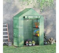 Outsunny Greenhouse For Outdoor Portable Gardening Plant Grow House - Green, Green