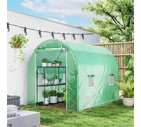 Outsunny Greenhouse Polytunnel Walk-in Grow Plant Steel 3 x 2 m Outdoor | TJ Hughes Green