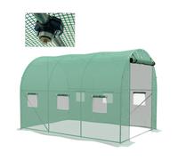 Outsunny Greenhouse, Polytunnel with Sprinkler System, 3 x 2m, Sturdy Frame, Green Aosom UK