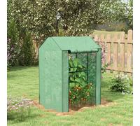 Outsunny 2-Room Greenhouse with 2 Roll-up Doors 100x80x150cm, Green