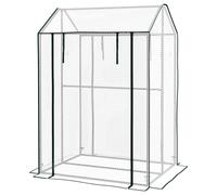 Outsunny Greenhouse With 2 Roll-Up Doors And Vent Holes, 100X80X150Cm In White White