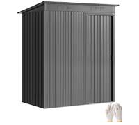 OUTSUNNY Grey, 5 x 3.5ft) Metal Garden Shed with Effortless Assembly in Light Grey Outsunny Light Grey