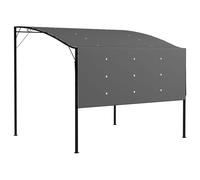 Outsunny Grey Metal Gazebo Pergola - UV Resistant, Wall Mount Outdoor Shelter