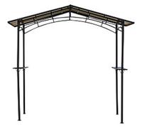 Outsunny 8ft x 5ft Outdoor BBQ Protective Gazebo Aluminium Frame w/ 2 Shelves - Black - Aluminium, Steel, PC - 246cm x 149cm x 230cm