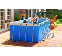 Outsunny Steel Frame Pool w/ Filter Pump and Filter Cartridge Rust & Reinforced Sidewalls Resistant Above Ground Pool Blue 315 x 225 x 75cm Aosom UK
