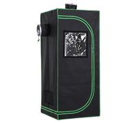 Outsunny Grow Tent Hydroponic Adjustable Vents Floor Tray 60 x 60 x 140 cm | Reflective Mylar, for Indoor Plant Growing, 47" x 23.5" W x 59"