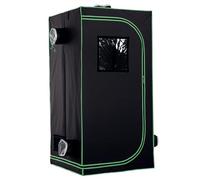 Outsunny Grow Tent Reflective Mylar Hydroponic with Adjustable Vents and Floor Tray for Indoor Plant Growing, 80 x 80 x 160 cm (31.5" x 31.5" x 63")