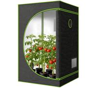 Outsunny Grow Tent, Reflective Mylar Hydroponic Growing Tent, Black Black