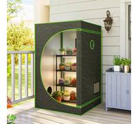 OUTSUNNY Grow Tent, Reflective Mylar Hydroponic Growing Tent, Black | Size: 120 cm Outsunny Black 120 cm