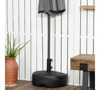 Outsunny Half Round Patio Umbrella Base for 3.8 cm or 4.8 cm Pole, Black, Black