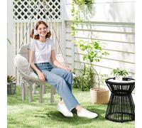 OUTSUNNY Hammock Chair, Boho Hanging Swing Chair with Cushion, Cream White Outsunny Cream