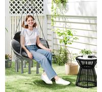 Outsunny Hammock Chair, Boho Hanging Swing Chair with Cushion, Dark Grey