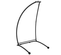 Outsunny Hammock Chair Stand, C Shape Hanging Heavy Duty Metal Frame Hammock Stand for Hanging Hammock Air Porch Swing Chair, Indoor & Outdoor Use, Black Black
