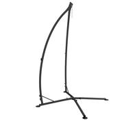 Outsunny Hammock Chair Stand, Hanging Heavy Duty Metal Frame Hammock Stand with Chain, for Hanging Hammock Air Porch Swing Chair, Egg Chair, Indoor & Outdoor Use, Black Black