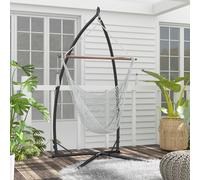 Outsunny Hammock Chair Stand Metal Frame Hammock Stand Only with Chian, Black - Black - Steel - 110cm x 110cm x 215cm