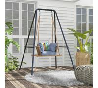 Outsunny Hammock Chair Stand Metal Frame Hammock Stand Only, Black