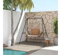Outsunny Hammock Chair Stand, Hanging Heavy Duty Metal Frame Hammock Stand for Hanging Hammock Air Porch Swing Chair, Egg Cahir, Indoor & Outdoor Use, Black