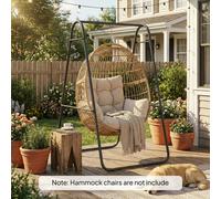 Outsunny Hammock Chair Stand Only, Hanging Chair Stand, 150 KG Load, Black - 132 L x 104 W x 183 H cm - Hammock Chair Stand - 1
