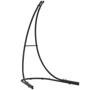 Outsunny Hammock Chair Stand Only, Hanging Chair Stand with Extra Large Base, Heavy Duty Metal Single Hammock Egg Swing Frame for Indoor Outdoor, 150 KG Load Capacity, Black