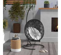 OUTSUNNY Hammock Chair Stand w/ Round Base, C Swing Stand Only, Black Outsunny Black