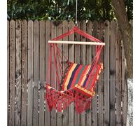 Outsunny Hammock Chair Swing Colourful Striped Seat Porch Indoor Outdoor Hanging