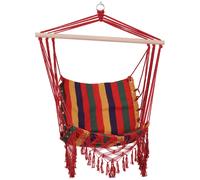 Outsunny Hammock Chair Swing Colourful Striped Tree Hanging Seat Porch Indoor Outdoor Fabric Garden Furniture Multicolour