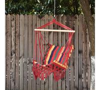 Outsunny Hammock Chair Swing Striped Seat Porch Indoor Outdoor Hanging Multi