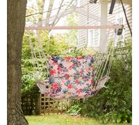 Outsunny Hammock Hanging Rope Chair Swing W/cushion 100Kg In Grey Grey