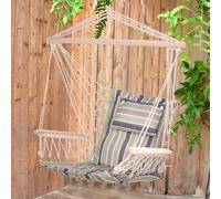 Outsunny Hammock Hanging Rope Chair Swing W/cushion 100Kg Multi