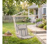 OUTSUNNY Hammock Hanging Rope Chair Swing w/Cushion 100KG Outsunny Multicolor