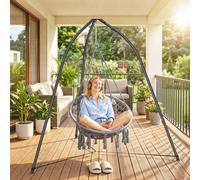 Outsunny Hammock Stand Adjustable Height, for Patio, Garden, Black