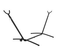 Outsunny Hammock Stand W/ Wheels, Adjustable Hammock Stand, Black, Black