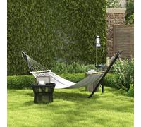 Outsunny Hammock Stand with Side Tray, Steel Frame Hammock Stand, Black, Black