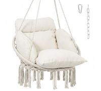 OutSunny Swing Chair Steel, Cotton Cream Outdoor