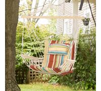 Outsunny Striped Hammock Chair with Pillow, Multi