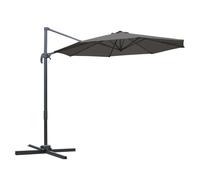 Outsunny Waterproof 3(m) Patio Offset Parasol Roma Umbrella Cantilever Hanging Sun Shade Canopy Shelter 360° Rotation w/ Cross Base Aosom UK