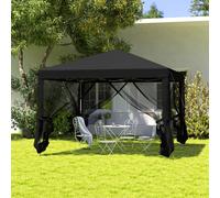 Outsunny Heavy Duty Pop Up Gazebo with Removable Mesh Sidewall Black, Black
